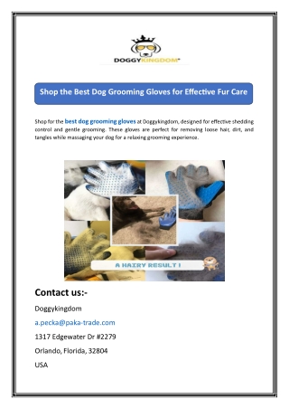Shop the Best Dog Grooming Gloves for Effective Fur Care