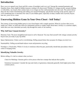 “Uncovering Hidden Gems In Your Own Closet - Sell Today!”