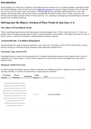 Delving into the Bakery Section of Pitco Foods in San Jose, CA