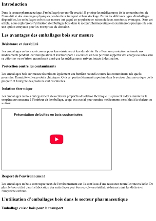 “L’utilisation d’emballages bois dans le secteur pharmaceutique”