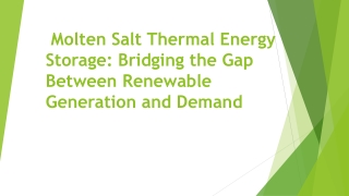 Molten Salt Thermal Energy Storage (TES) Market