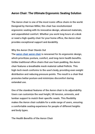 Aeron Chair_ The Ultimate Ergonomic Seating Solution
