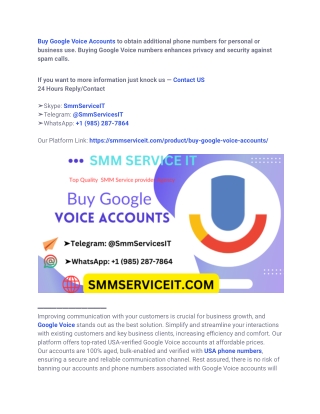 Buy Google Voice Accounts & Number