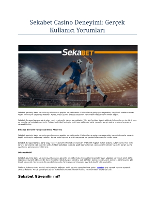 Sekabet Casino Deneyimi