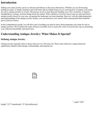 “How to Prepare Your Estate for Sale to Antique Jewelers”