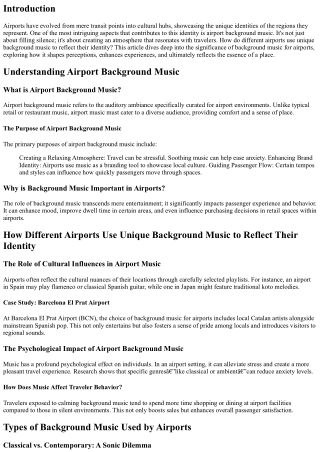 How Different Airports Use Unique Background Music to Reflect Their Identity