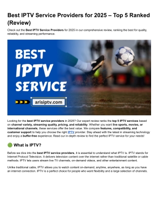 Best IPTV Service Providers for 2025 – Top 5 Ranked (Review)