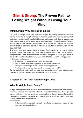 Slim & Strong: The Proven Path to Losing Weight Without Losing Your Mind