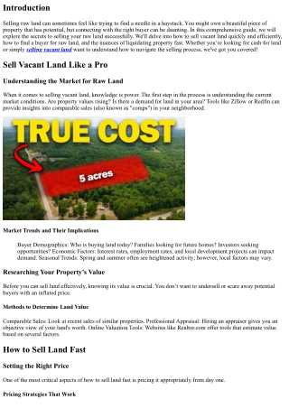 Finding the Right Buyer: Secrets to Selling Your Raw Land