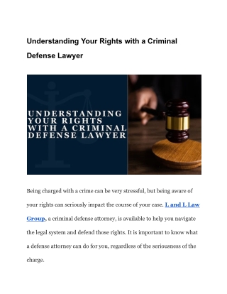 Knowing Your Rights When Facing Criminal Charges