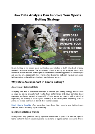 How Data Analysis Can Improve Your Sports Betting Strategy