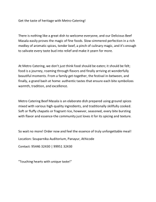 Best Catering Service in Chittur