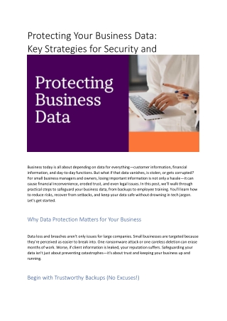 Protecting Your Business Data: Key Strategies for Security and Integrity