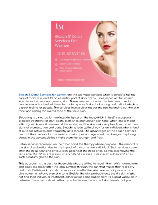 Bleach & Detan Services for Women_ Radiant and Glowing Skin Awaits