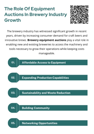 The Role Of Equipment Auctions In Brewery Industry Growth