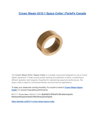 Crown Steam 4312-1 Space Collar _ PartsFe Canada
