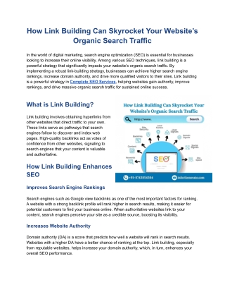 How Link Building Can Skyrocket Your Website’s Organic Search Traffic