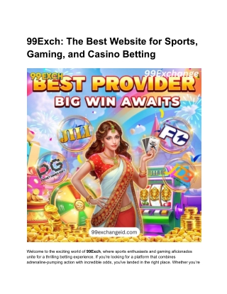 99Exch_ The Best Website for Sports, Gaming, and Casino Betting