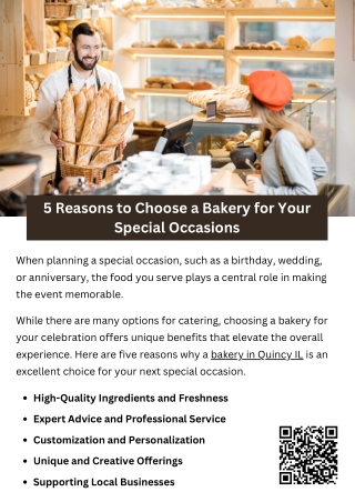 5 Reasons to Choose a Bakery for Your Special Occasions