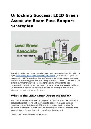 Unlocking Success LEED Green Associate Exam Pass Support Strategies