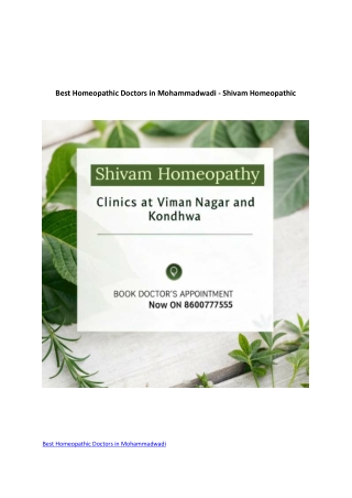 Best Homeopathic Doctors in Mohammadwadi