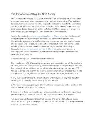The Importance of Regular GST Audits
