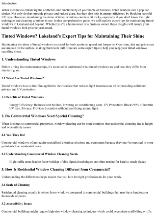 Tinted Windows? Lakeland’s Expert Tips for Maintaining Their Shine