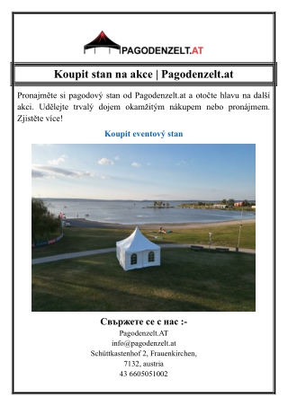 Koupit stan na akce | Pagodenzelt.at