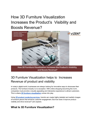 How 3D Furniture Visualization Increases Product Visibility and Boosts Revenue