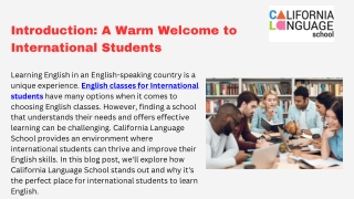 Improve Your Skills with English Classes for International Students