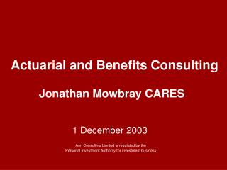 Actuarial and Benefits Consulting