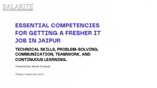 Must-Have Skills for Landing an IT Job in Jaipur as a Fresher, ppt