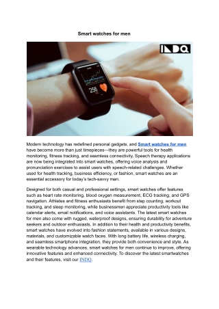 Smart watches for men | INDQ