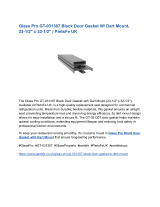 Glass Pro GT-031307 Black Door Gasket W_ Dart Mount, 23-1_2_ x 32-1_2_ _ PartsFe UK