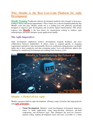 Mendix Online Training Course - Mendix Online Training