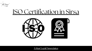 ISO Certification in Sirsa