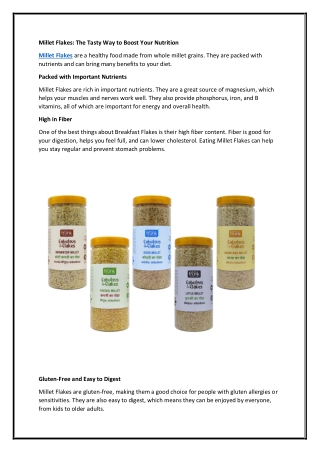 Millet Flakes: The Tasty Way to Boost Your Nutrition