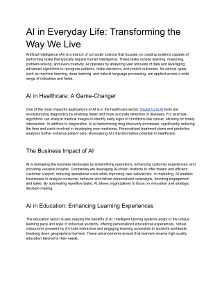 AI in Everyday Life_ Transforming the Way We Live