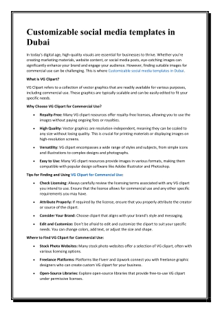 Customizable social media templates in Dubai