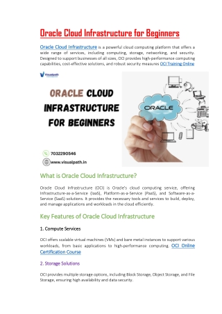 Oracle Cloud Infrastructure Training-OCI Training Online