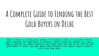 Gold Buyers in Delhi