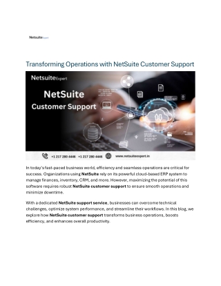 Transforming Operations with NetSuite Customer Support