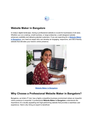 Website Maker in Bangalore