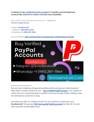 All County Buy Verified PayPal Accounts (100% Fully Verified)