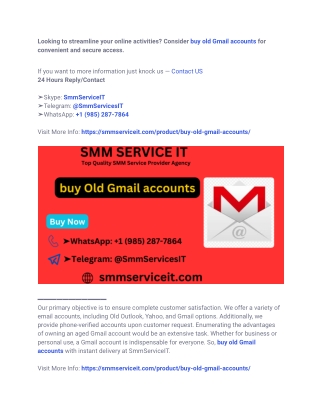 Top 5 Trustable Marketplace to Buy Old Gmail Accounts