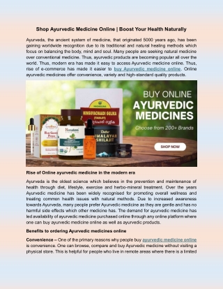 Shop Ayurvedic Medicine Online  Boost Your Health Naturally