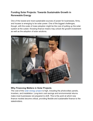 Funding Solar Projects_ Towards Sustainable Growth in Renewable Energy
