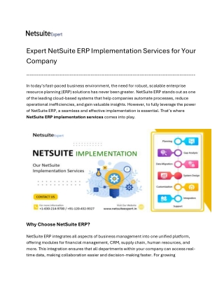 Expert NetSuite ERP Implementation Services for Your Company