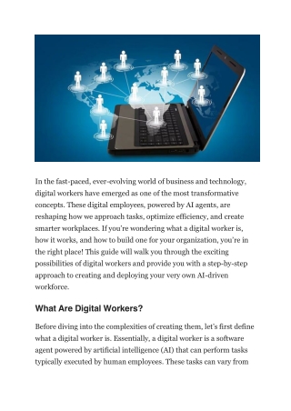 Guide to Building Digital Workers with AI Agents