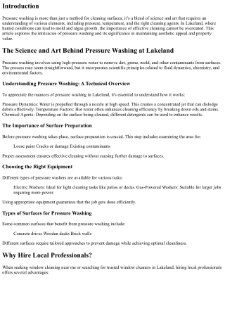 The Science and Art Behind Pressure Washing at Lakeland